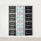 Zwei Logos Event White Simple Background Wandteppich (Vorderseite)