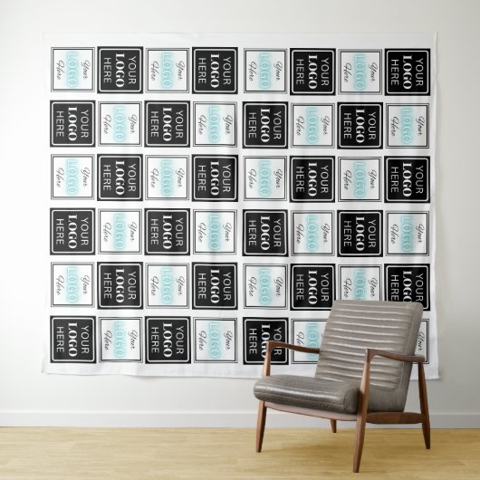 Zwei Logos Event White Square Wandteppich (Beispiel (Horizontal))