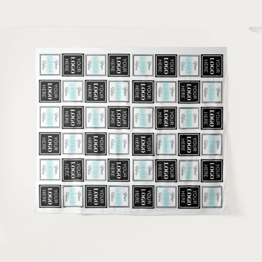 Zwei Logos Event White Square Wandteppich (Vorderseite (Horizontal))