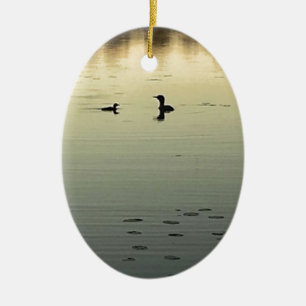 Zwei Loons Keramikornament