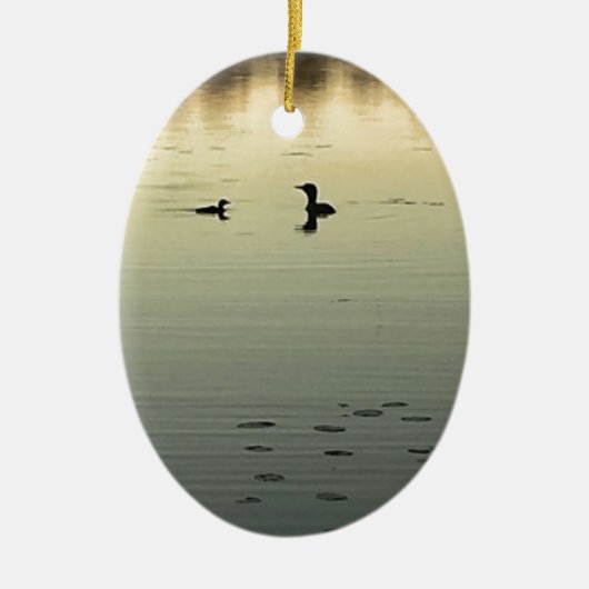 Zwei Loons Keramikornament (Vorne)
