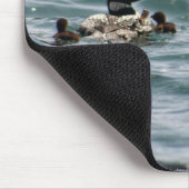 Zwei Loons mit zwei Babys Mousepad (Ecke)