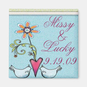 Zwei Lovebirds-Save the Date Magnet