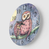 Zwei Löwen und eine Mond-Kinder-Mauer-Uhr Große Wanduhr (Winkel)