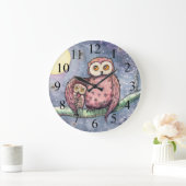 Zwei Löwen und eine Mond-Kinder-Mauer-Uhr Große Wanduhr (Zuhause)