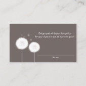 Zwei Lüstern Taupe Rustikale Windelwankkarten Begleitkarte (Rückseite)