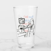 Zwei lustige Ärzte und Cartoon mit medizinischen T Glas (Vorderseite)