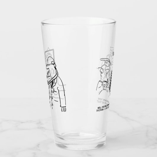 Zwei lustige Ärzte und geduldige Cartoon. Glas (Links)