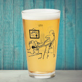 Zwei lustige Ärzte und geduldige Cartoon. Glas