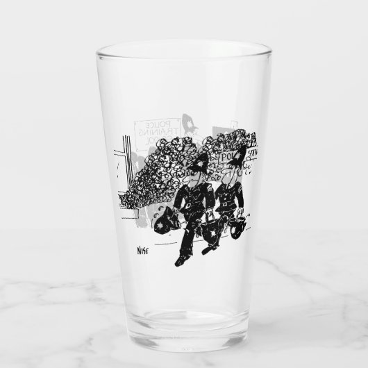 Zwei lustige Cartoon der Polizei Glas (Rückseite)