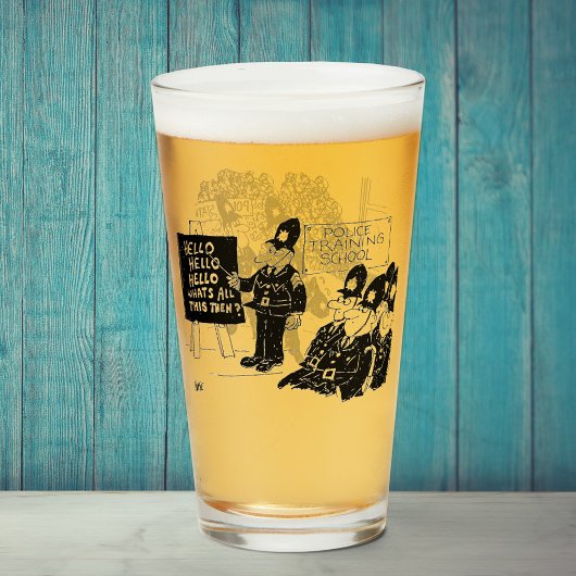 Zwei lustige Cartoon der Polizei Glas