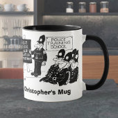 Zwei lustige Cartoon der Polizei. Name wählen hinz Tasse
