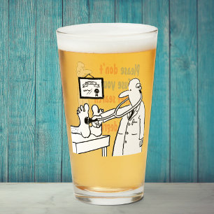 Zwei lustige Doktor- und medizinische Themen-Carto Glas