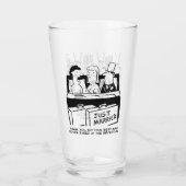 Zwei lustige Hochzeit- und Ehepartner-Cartoon auf Glas (Rückseite)