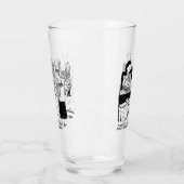 Zwei lustige Hochzeit- und Ehepartner-Cartoon auf Glas (Links)