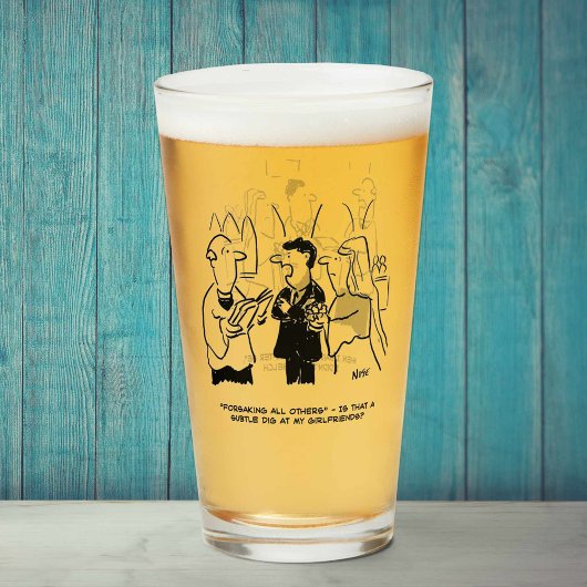 Zwei lustige Hochzeit- und Ehepartner-Cartoon auf Glas