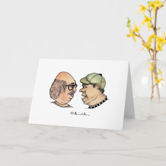 Zwei lustige Typ und ihre Med Karte (Gelbe Blume)