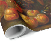 Zwei Macaws ein Cockatoo und eine Jay mit Obst Geschenkpapier (Rolleneckpunkt)