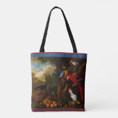 Zwei Macaws ein Cockatoo und eine Jay mit Obst Tasche (Rückseite)