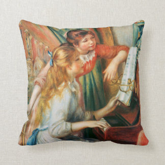 Zwei Mädchen am Klavier durch Renoir Kissen