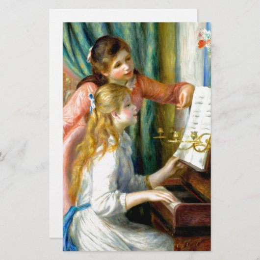 Zwei Mädchen am Klavier - Pierre Auguste Renoir Briefpapier (Vorne/Hinten)