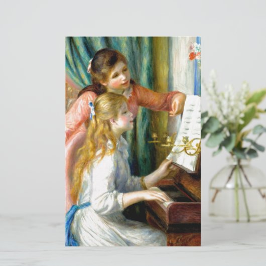 Zwei Mädchen am Klavier - Pierre Auguste Renoir Briefpapier (Stehend Vorderseite)