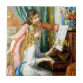 Zwei Mädchen am Klavier - Pierre Auguste Renoir Fliese (Vorderseite)
