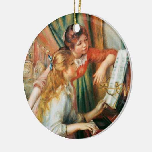 Zwei Mädchen am Klavier, Pierre Auguste Renoir Keramik Ornament (Links)