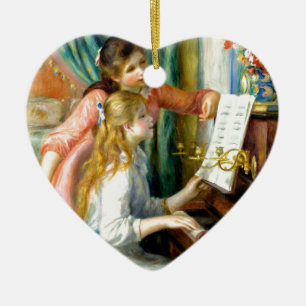 Zwei Mädchen am Klavier - Pierre Auguste Renoir Keramikornament