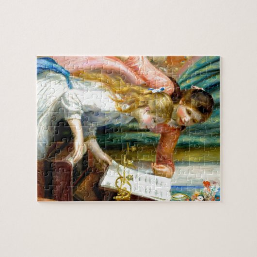 Zwei Mädchen am Klavier - Pierre Auguste Renoir Puzzle (Horizontal)