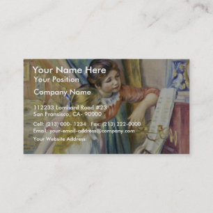 Zwei Mädchen am Klavier, von Pierre-Auguste Renoir Visitenkarte