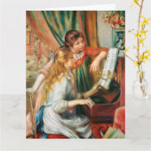 Zwei Mädchen am Piano von Renoir Big Karte (Gelbe Blume)