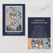 Zwei Mädchen auf der Mond-fantasiereichen Visitenkarte (Vorne/Hinten)