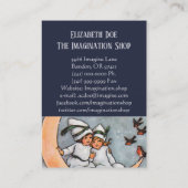 Zwei Mädchen auf der Mond-fantasiereichen Visitenkarte (Rückseite)