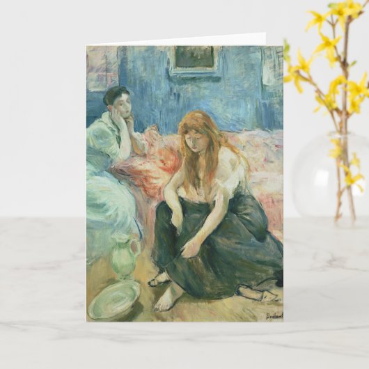 Zwei Mädchen | Berthe Morisot Karte (Gelbe Blume)