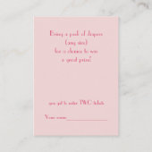 Zwei-Mädchen-Duschschlauch-Raffle-Ticket Begleitkarte (Rückseite)