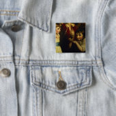 Zwei Mädchen, eins, das mit einer Maske, Detail Button (Beispiel)