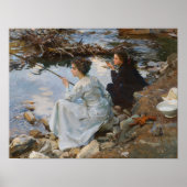 Zwei Mädchen fischen, Sargent 1918 Poster (Vorne)