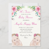 Zwei Mädchen ! Funny Stork Baby Shower Einladung (Vorderseite)