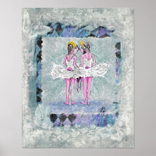 Zwei Mädchen halten Ballettschuhe Poster (Vorne)