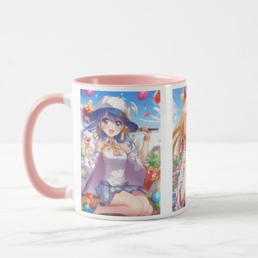 Zwei Mädchen in einer Sommerstimmung. Tasse (Links)