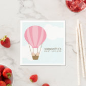 Zwei Mädchen in Pink Hot Air Ballon Babydusche Serviette (Beispiel)