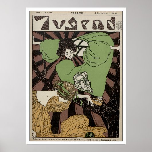 Zwei Mädchen - Jugendstil Poster (Vorne)