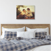 Zwei Mädchen lesen Buchmalerei Leinwanddruck (Insitu (Schlafzimmer))