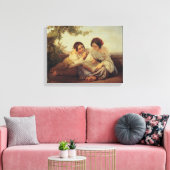 Zwei Mädchen lesen Buchmalerei Leinwanddruck (Insitu (Wohnzimmer))