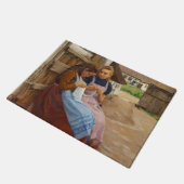 Zwei Mädchen mit Arbeit in einem Bauernhof Fußmatte (Schrägansicht)