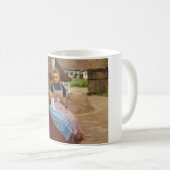 Zwei Mädchen mit Arbeit in einem Bauernhof Kaffeetasse (VorderseiteRechts)