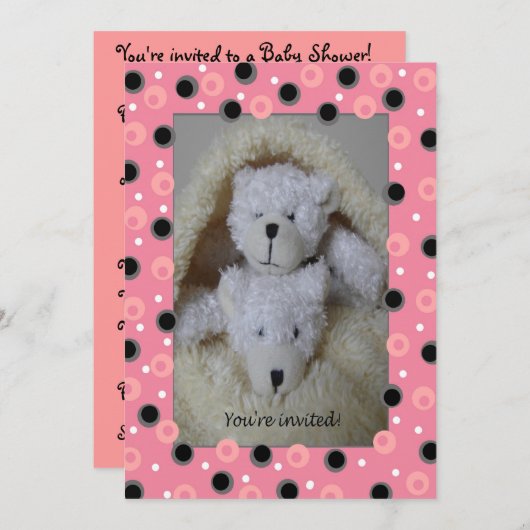 Zwei Mädchen mit Babydusche Einladung (Vorne/Hinten)