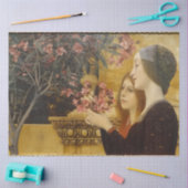 Zwei Mädchen & Oleander Bush von Gustav Klimt Seidenpapier (Basteln)