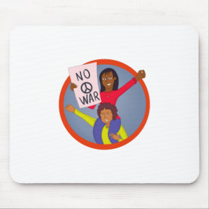 Zwei Mädchen protestieren gegen den Krieg Mousepad